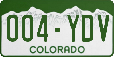 CO license plate 004YDV