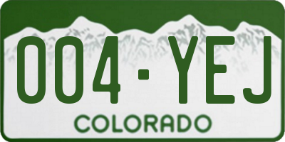 CO license plate 004YEJ