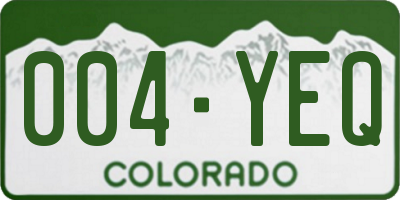 CO license plate 004YEQ