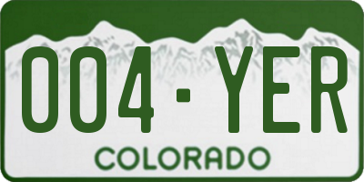 CO license plate 004YER