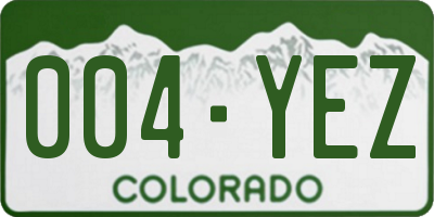 CO license plate 004YEZ