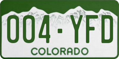 CO license plate 004YFD