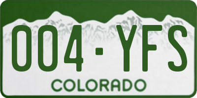 CO license plate 004YFS