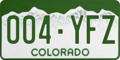 CO license plate 004YFZ