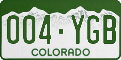 CO license plate 004YGB