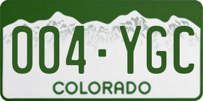 CO license plate 004YGC