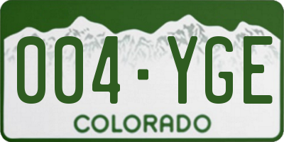 CO license plate 004YGE