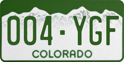 CO license plate 004YGF
