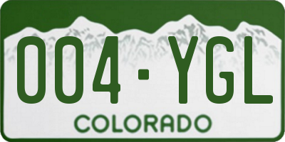 CO license plate 004YGL