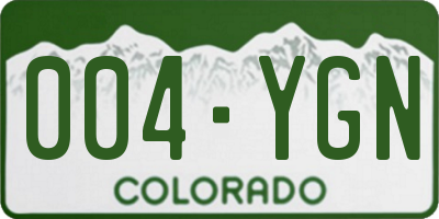 CO license plate 004YGN