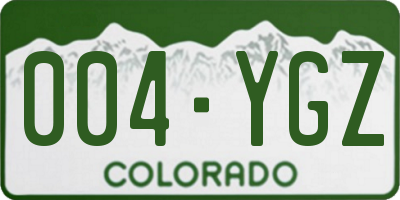 CO license plate 004YGZ