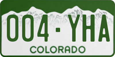 CO license plate 004YHA