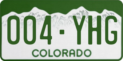 CO license plate 004YHG
