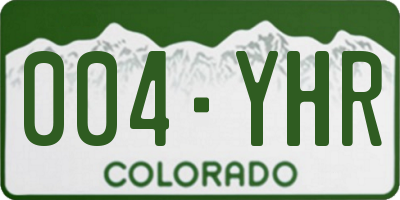 CO license plate 004YHR