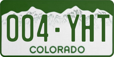 CO license plate 004YHT