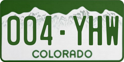 CO license plate 004YHW