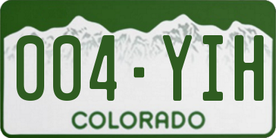 CO license plate 004YIH