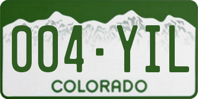 CO license plate 004YIL