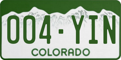 CO license plate 004YIN