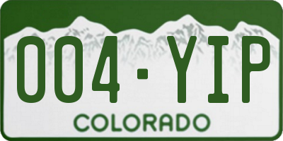 CO license plate 004YIP