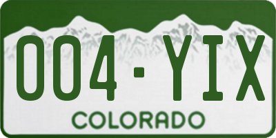 CO license plate 004YIX