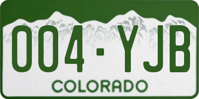 CO license plate 004YJB