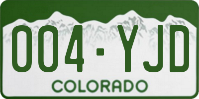 CO license plate 004YJD