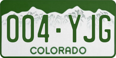 CO license plate 004YJG