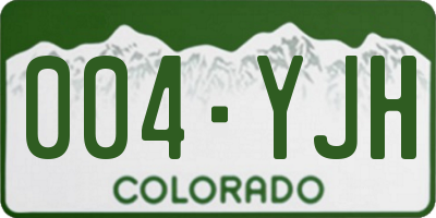 CO license plate 004YJH