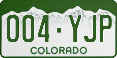 CO license plate 004YJP