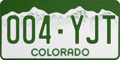 CO license plate 004YJT