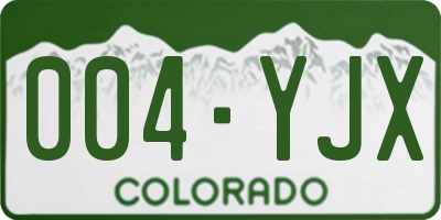 CO license plate 004YJX