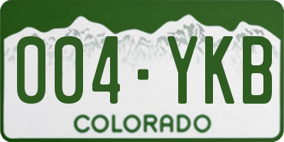 CO license plate 004YKB