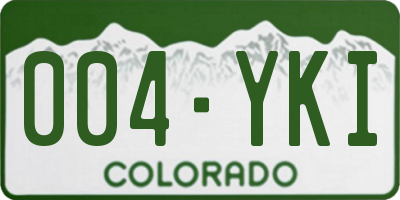 CO license plate 004YKI