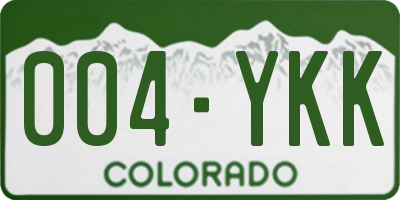 CO license plate 004YKK