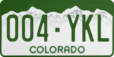 CO license plate 004YKL