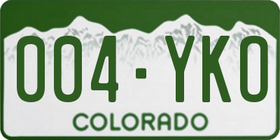 CO license plate 004YKO