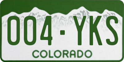 CO license plate 004YKS