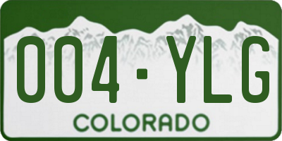 CO license plate 004YLG