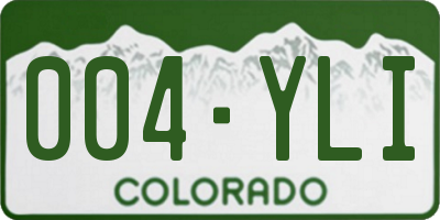 CO license plate 004YLI