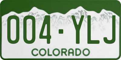 CO license plate 004YLJ