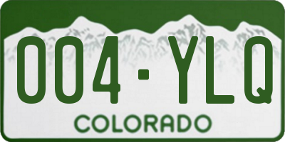 CO license plate 004YLQ