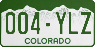 CO license plate 004YLZ