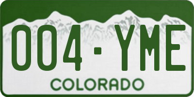 CO license plate 004YME