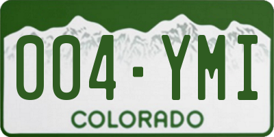 CO license plate 004YMI