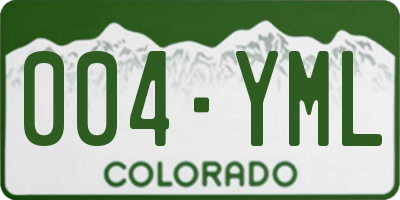 CO license plate 004YML