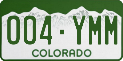 CO license plate 004YMM