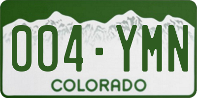 CO license plate 004YMN