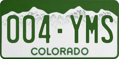CO license plate 004YMS