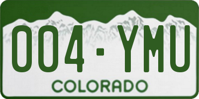 CO license plate 004YMU